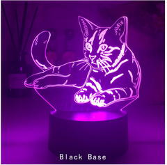 Cat Series 3D Desk Lamp USB Colorful Gradient Touch Remote Control Night Light