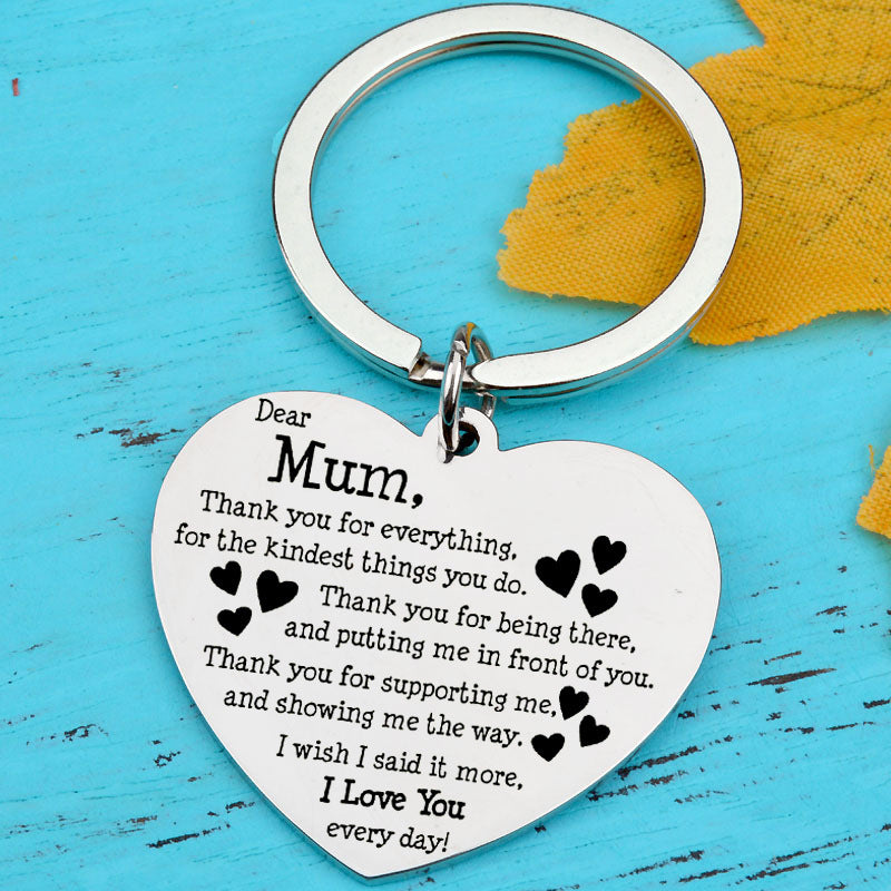 MUM Thank You For Everthing - Gift Stainless Steel Keychain - One Red Hill