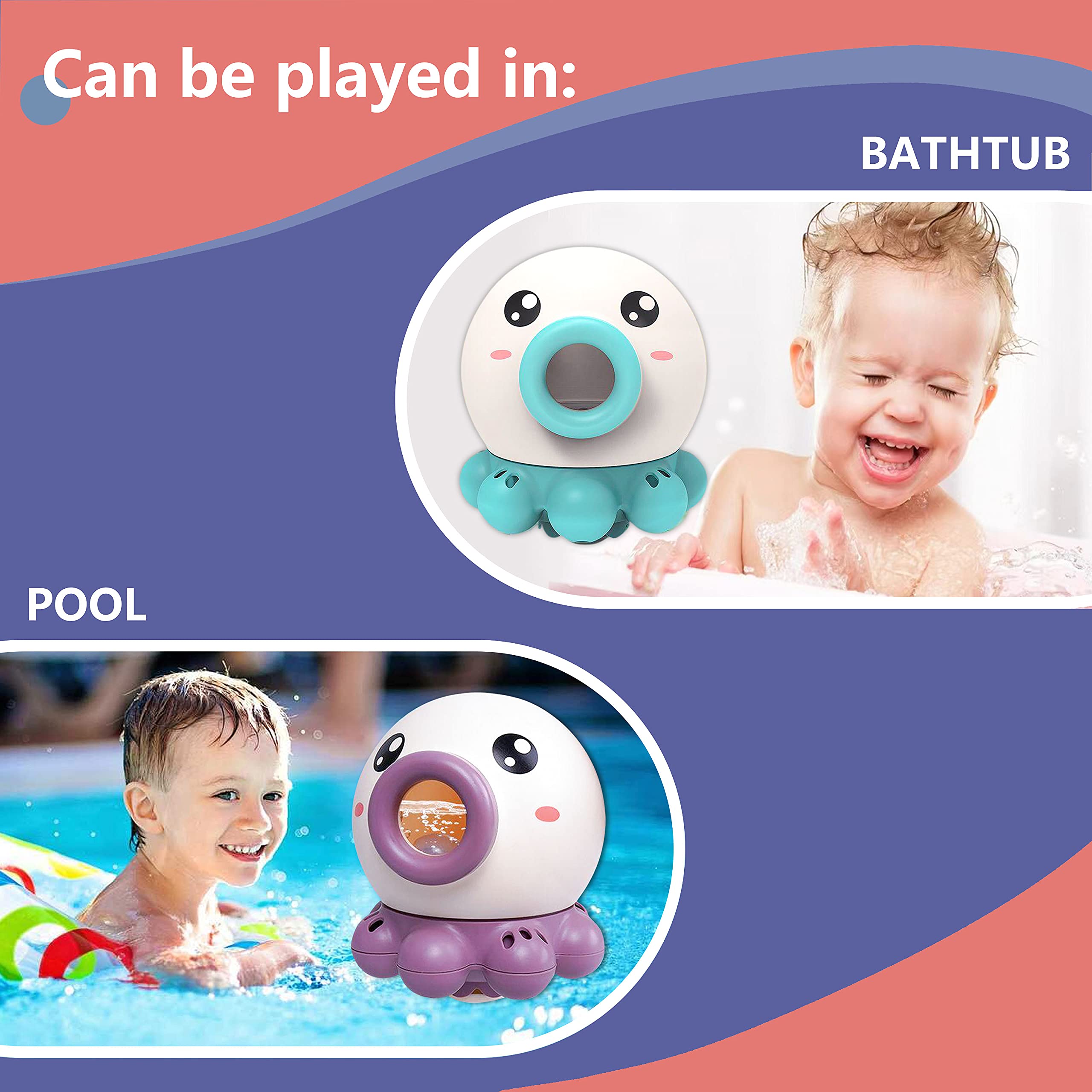 Octopus Fountain Bath Toy Water Jet Rotating Shower Bathroom Toy Summer Water Toys Sprinkler Beach Toys Kids Water Toys - One Red Hill