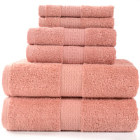 Home Simple Cotton Absorbent Towel Bath Towel 6-Piece Set - One Red Hill