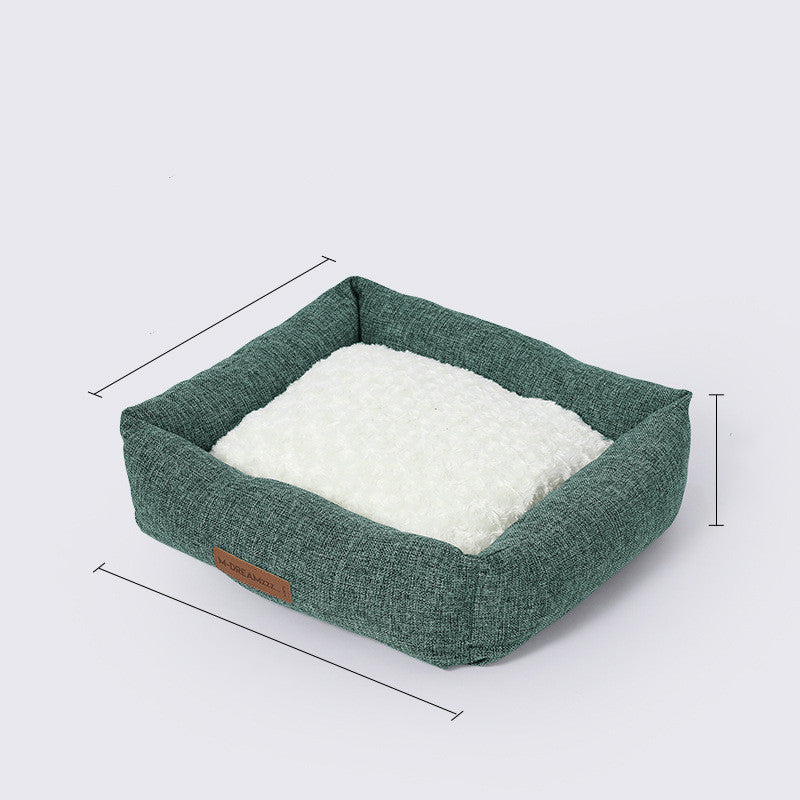 Pet Warm Plush Double-sided Detachable Bed Dog Kennel