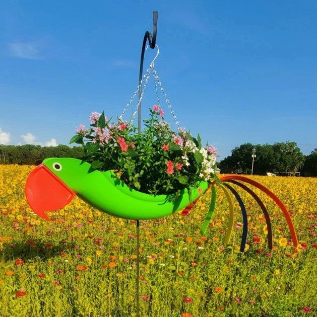 Colorful Bird Parrot Flower Pot Courtyard Garden Decoration - One Red Hill