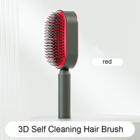 Self Cleaning Hair Brush For Women One-key Cleaning Hair Loss Airbag Massage Scalp Comb Anti-Static Hairbrush - One Red Hill