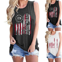 Women's Independence Day Round Neck Sleeveless Vest T-shirt
