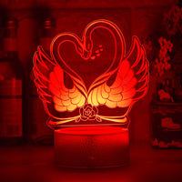 Colorful Touch Remote Control LED Swan-shaped Table Lamp - One Red Hill
