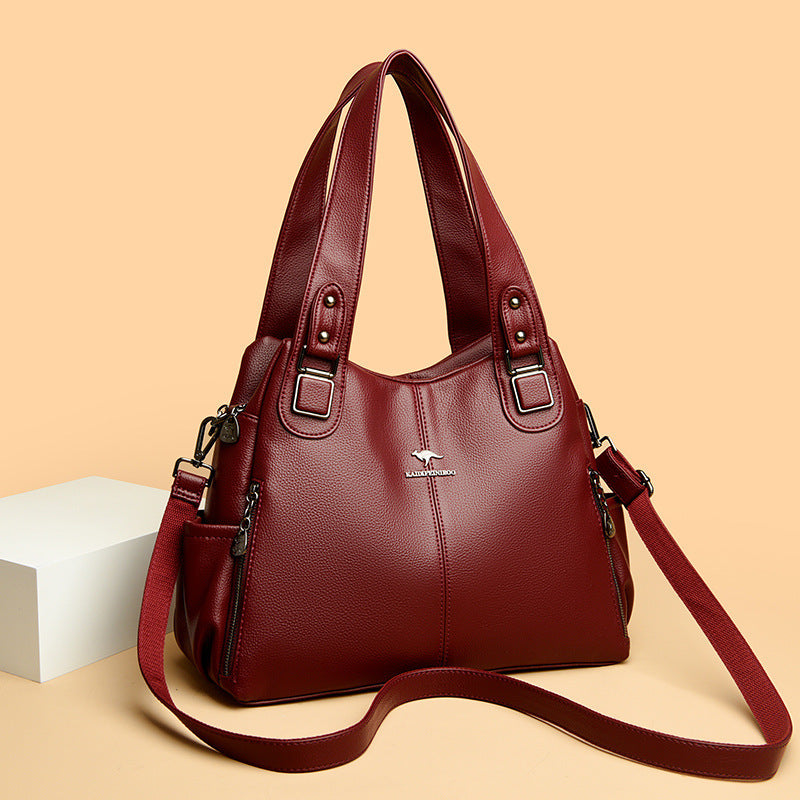 New Women's Shoulder Bag Fashion Elegant Crossbody Bag Vintage Shoulder Tote Bag Designer Ladies Large Capacity Purse Bags - One Red Hill