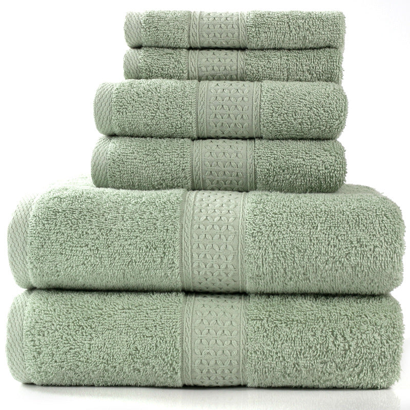 Home Simple Cotton Absorbent Towel Bath Towel 6-Piece Set - One Red Hill