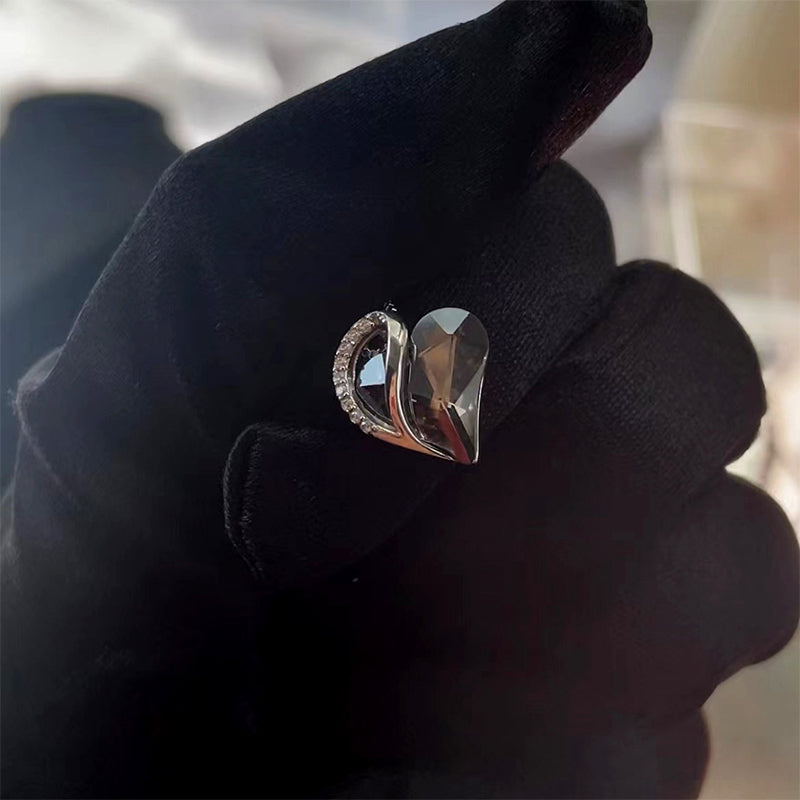 925 Sliver Heart Shaped Geometric Necklace - One Red Hill