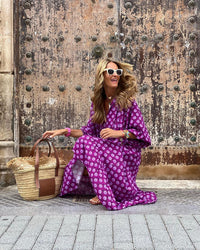 Vintage Printed Bohemian Dress Elegant Ladies Casual Loose