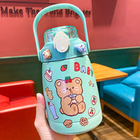 High-value Net Celebrity Large-capacity Big Belly Vacuum Flask Cute Cartoon