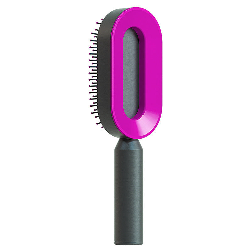 Self Cleaning Hair Brush For Women One-key Cleaning Hair Loss Airbag Massage Scalp Comb Anti-Static Hairbrush - One Red Hill