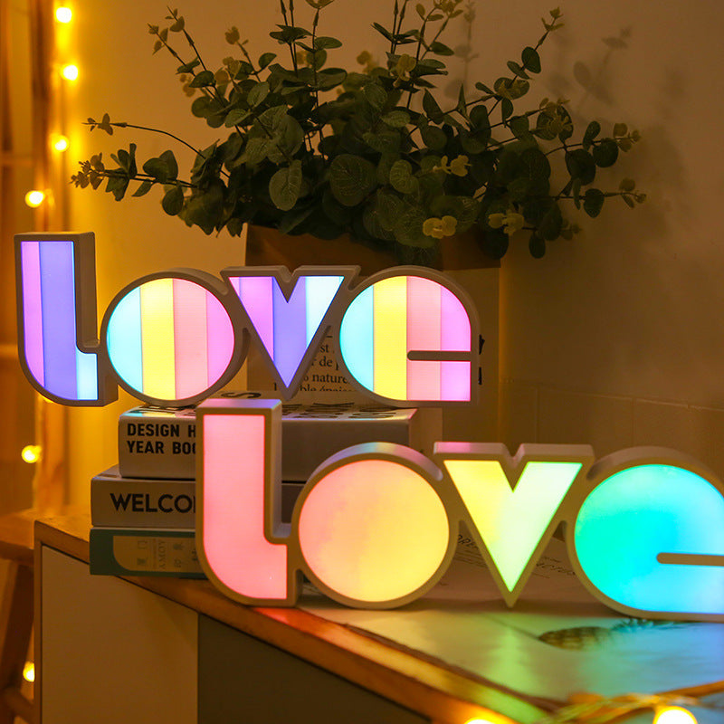 Valentines Day Decor LED LOVE Light Valentines Day Gift For Girlfriend Bithday Wedding Party Decoration Romantic Wedding Decor - One Red Hill