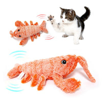 Pet Toys Electric Jumping Shrimp USB Charging Simulation Lobster Funny Cat Plush Pets Toy - One Red Hill