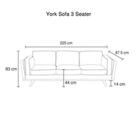3 Seater Sofa Teal Fabric Lounge Set for Living Room Couch with Wooden Frame